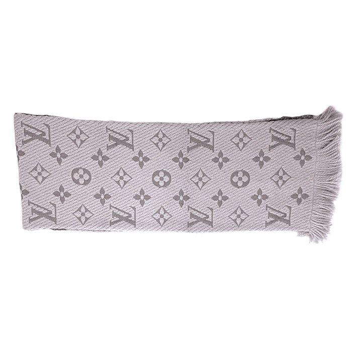 ルイ・ヴィトン Louis Vuitton マフラー ロゴマニア ライトグレー 送料