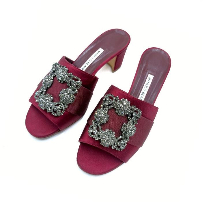 マノロブラニク MANOLO BLAHNIK サンダル ハンギシ チャンキーヒール