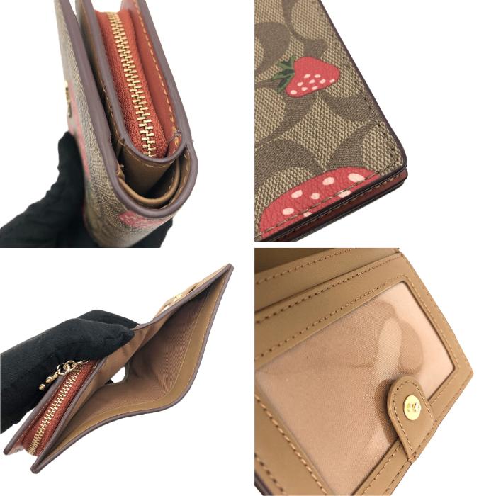 Coach イチゴ柄 二つ折り財布 コーチ COACH 財布 レディース 二つ折り財布 イチゴ いちご