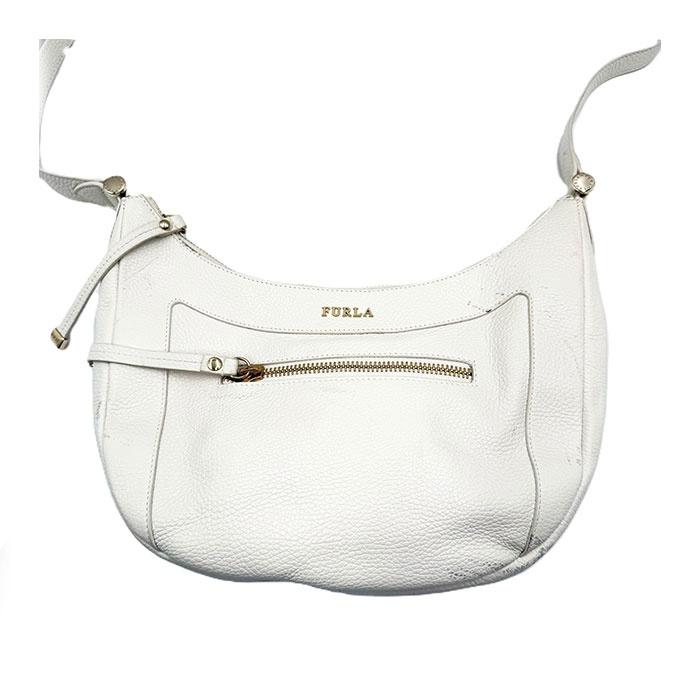 フルラ FURLA ショルダーバッグ 半月型 レザー おしゃれ オフホワイト 