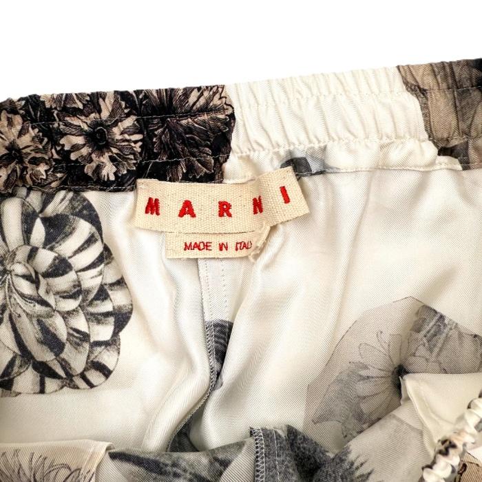 マルニ MARNI シルクカジュアルパンツ フラワープリント 花柄 オフ 