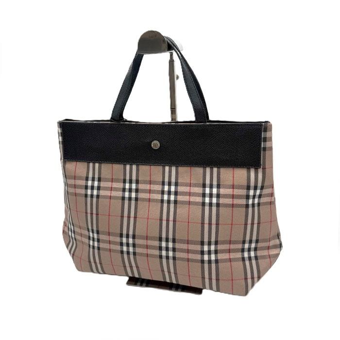バーバリー BURBERRY トートバッグ チェック柄 バイカラー ベージュ系