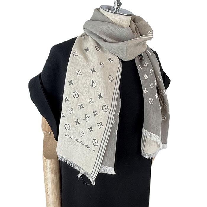 ルイヴィトン　シルクウールストール　シルバー　グレー 楽天市場】【アパレル】LOUIS VUITTON ルイ ヴィトン モノグラム