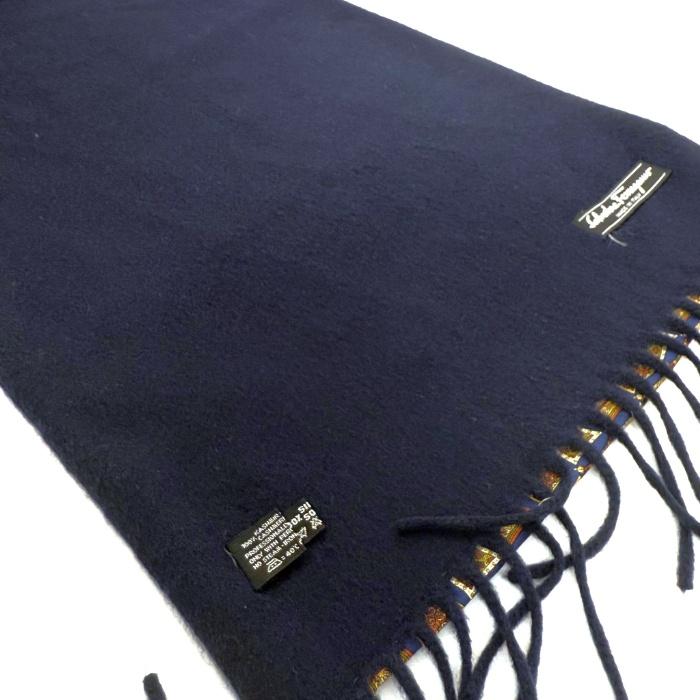 サルヴァトーレフェラガモ マフラー カシミヤ 柄 ダブルフェイス