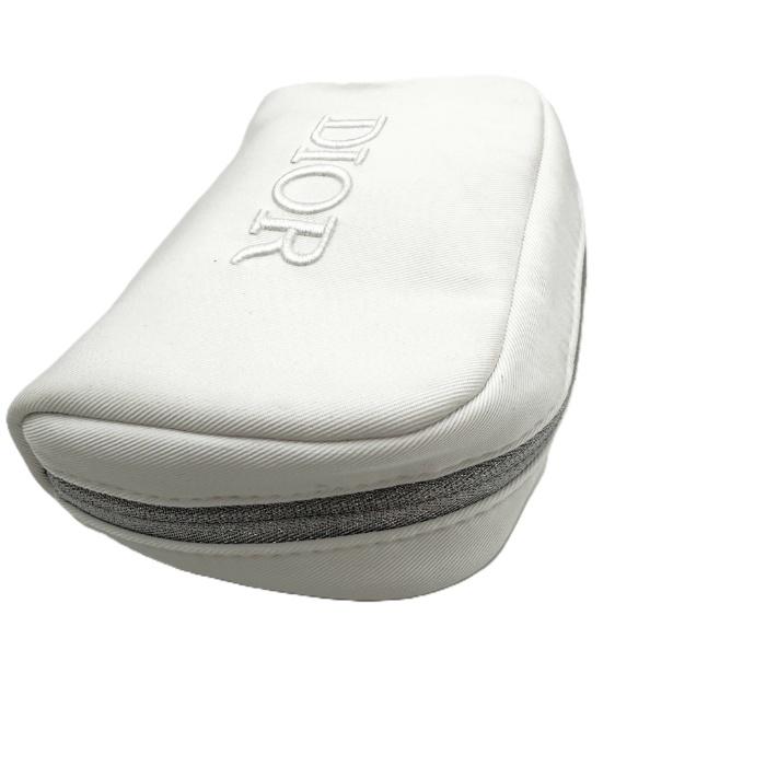 ディオール DIOR ノベルティポーチ ロゴ刺しゅう シルバーラメ