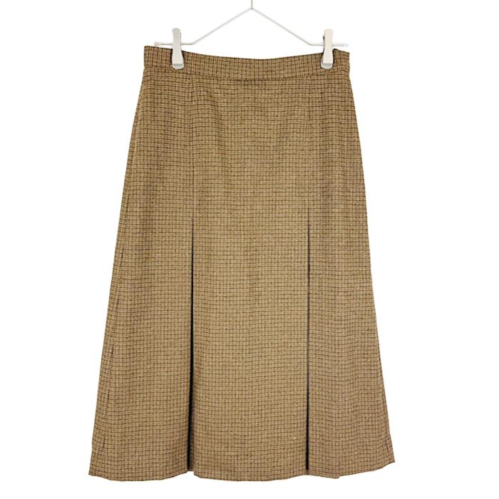 BLAMINK ブラミンク スカート チェック ブラウン 送料無料 中古 古着