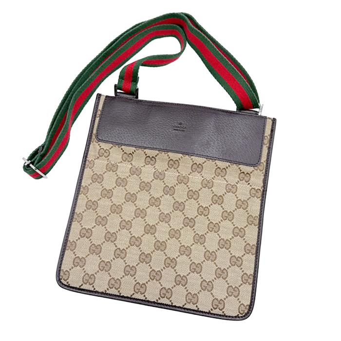 GUCCI グッチ GGキャンバス ショルダーバッグ ベージュ×ブラウン