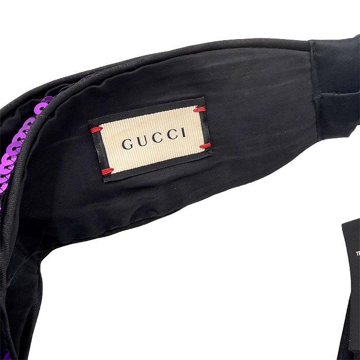 ●美品●ほぼ未使用● GUCCI ブラック ヘアバンド グッチ GUCCI ヘアアクセサリー ヘアバンド スパンコール パープル