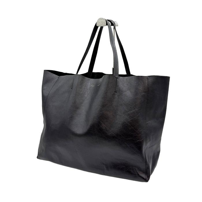 CELINE セリーヌ トートバッグ ホリゾンタルカバ ブラック レザー 大