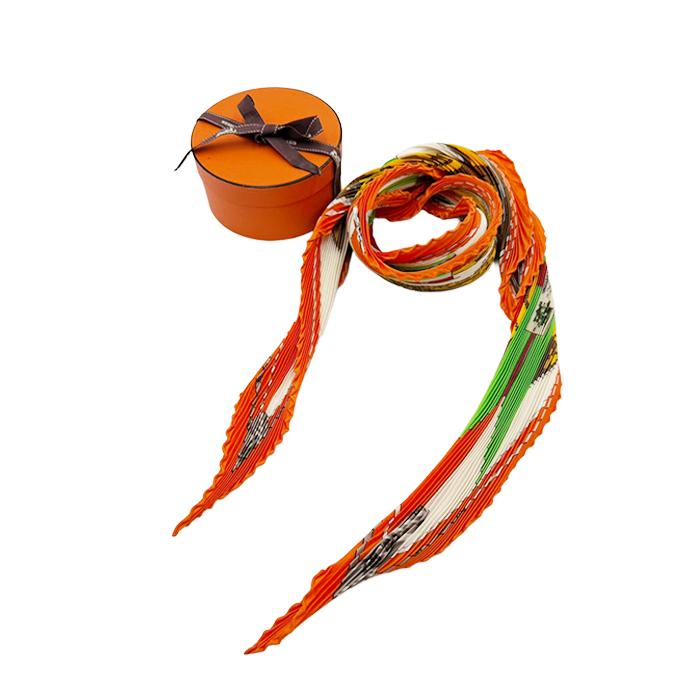 HERMES エルメス プリーツカレ 太陽 羅針盤 シルク スカーフ 箱 427
