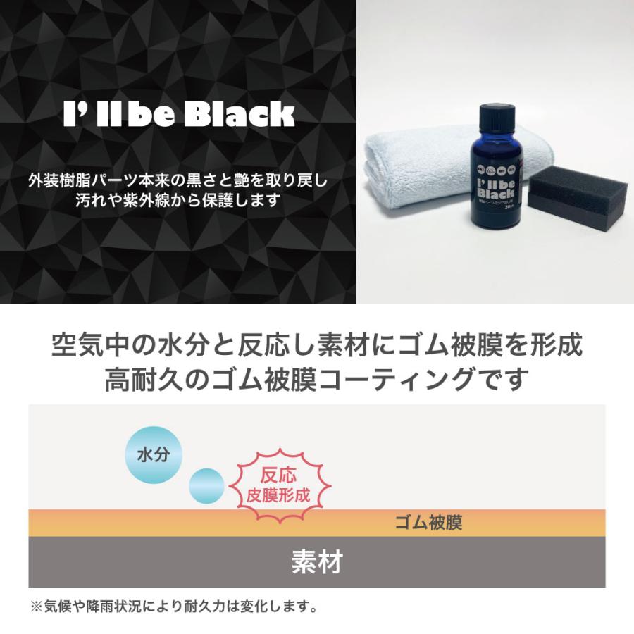【送料無料】外装樹脂パーツ 艶出し I’ll be Black 30ml スポンジ・クロス付き ツヤ復活 未塗装樹脂コーティング |  | 01