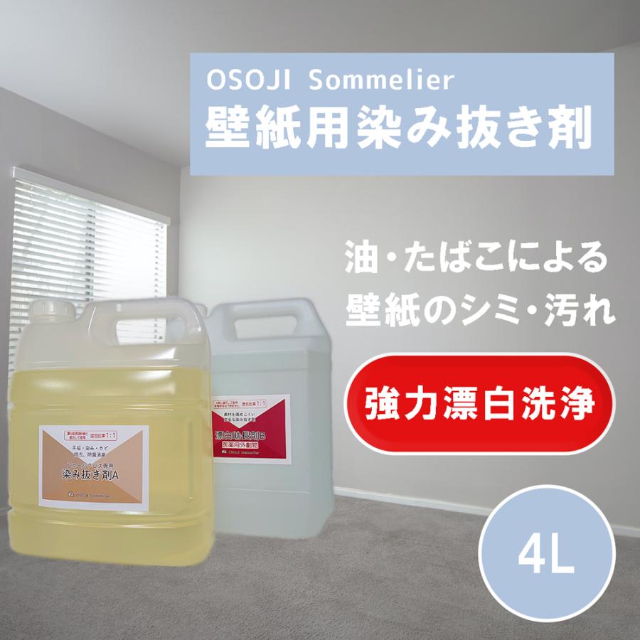 壁紙用ヤニ 手垢 カビ取り 染み抜き洗剤 業務用4000ml 2本 A液b液のセット 除菌消臭 医薬用外劇物 Vc 4000ab お掃除ソムリエ ディーシー ラボ 通販 Yahoo ショッピング