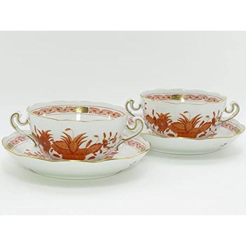 直売純正 ヘレンド カップ ソーサーインドの華 オレンジ カップ ソーサー Herend スープ オレンジ C S