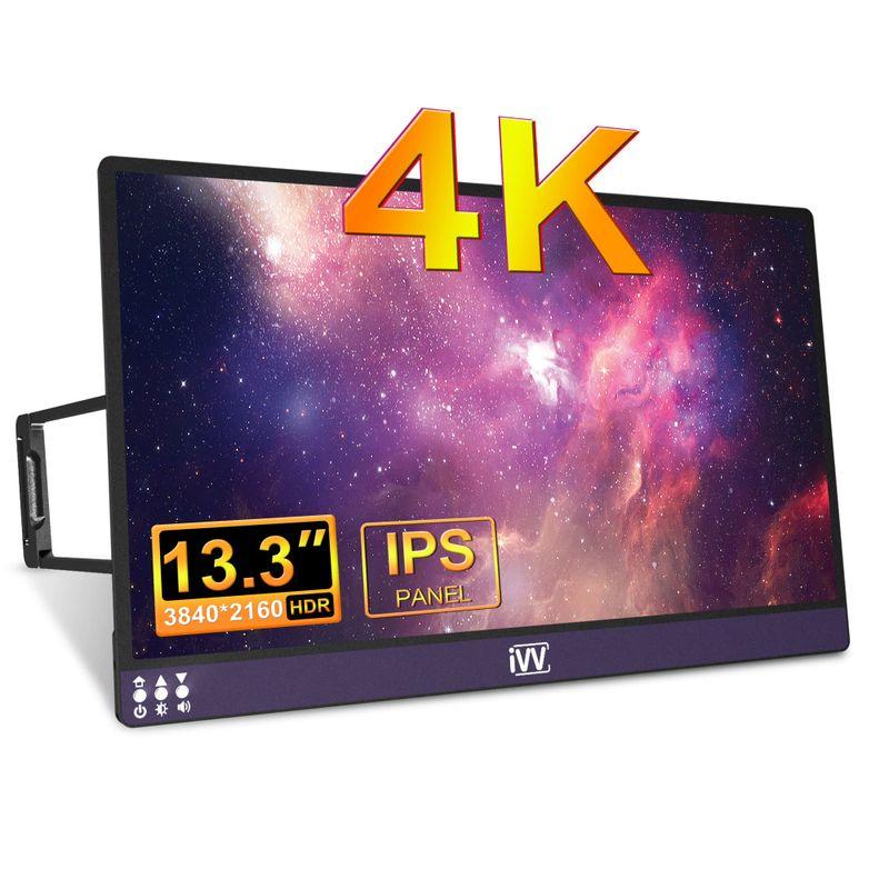 モバイルモニター 自立型 IVV 13.3インチ モバイルディスプレイ 4K