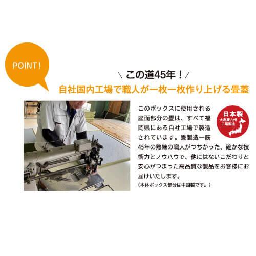 大島屋 【チョコレート】 畳収納ボックス 天然い草ブラウン（与那国）/ロータイプ