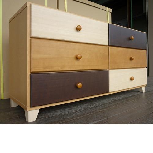 中村敬木工 120cm幅3段チェスト マルーンI : 4536444027496 : DCM  