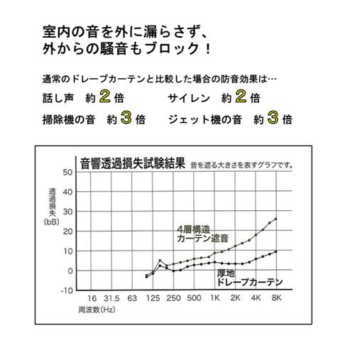 ユニベール 防音・遮熱カーテン　エフェクト/2枚入 ライトグリーン/幅100cm×丈135cm｜dcmonline｜05