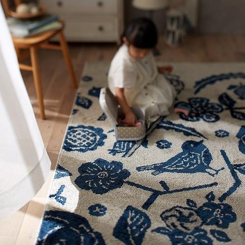スミノエ 北欧ナチュラルデザインラグ/ラグ　カーペット　CUCO　RUG ブルー/185X240 【elegante】