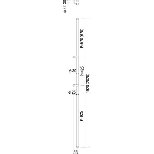 ドアハンドル　Long(ロングタイプ)　FHBS2215-C-1920R　クリアー　FHBS2215-C-1920R　鏡面