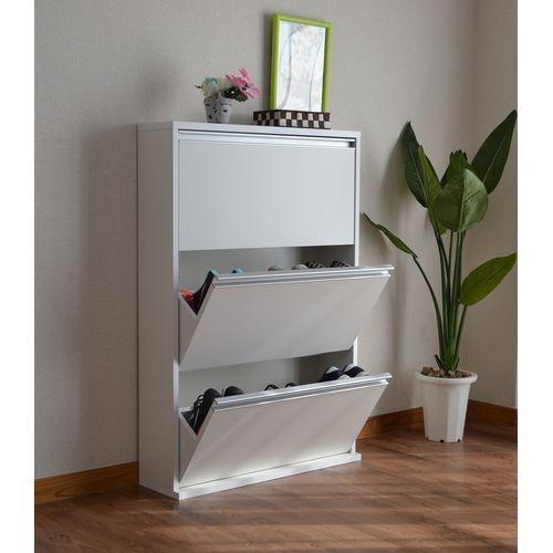 木製シューズBOX  4段 ホワイト 木製シューズBOX 4段 ホワイト