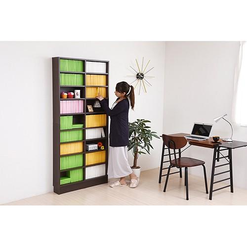 JKプラン 本棚 薄型本棚 コミックラック 幅80 1cmピッチ/FRM-0101 ダークブラウン/本体のみ　幅81cm