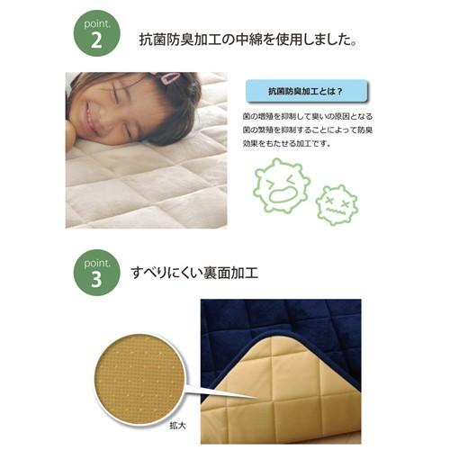 17フラン キルトラグ ボリュームラグ 抗菌防臭 こたつ敷布団 こたつ敷き 洗える/正方形 ホットカーペット対応 ベージュ 約190&times;190cm