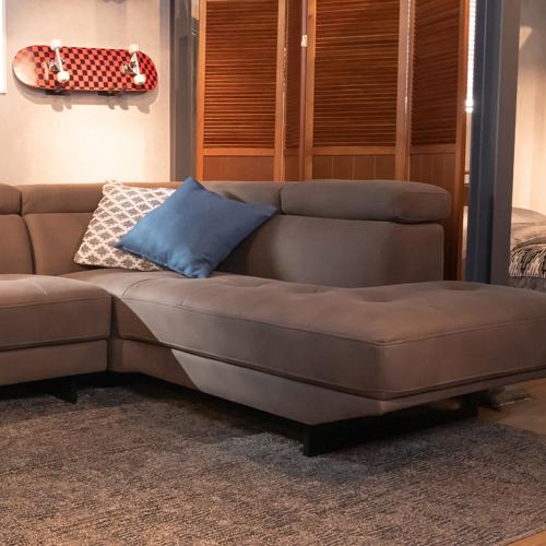 GRANADA クラベス　L　コーナーソファ　DGY/左コーナー-ダークグレイ ダークグレイ/座って左コーナー