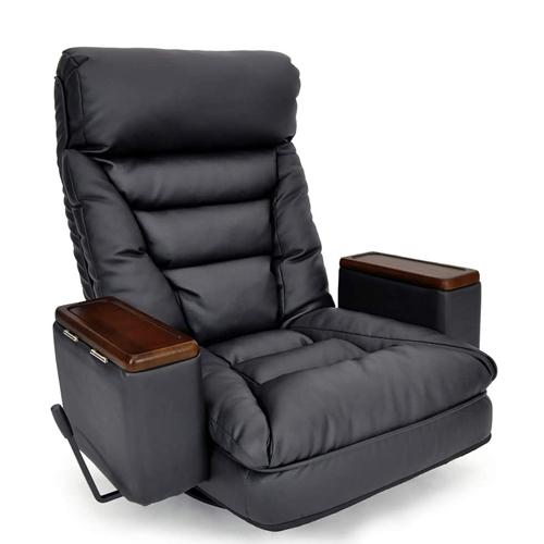 hiroplans 肘掛収納ボックス付　レバー式回転座椅子　アリオン/arion-bk ブラック