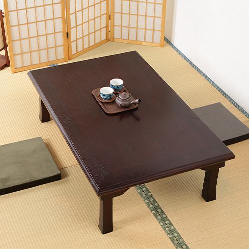 不二貿易 折脚和風座卓 幅1200x奥行750x高さ350mm/73458 紫檀色 : DCM 