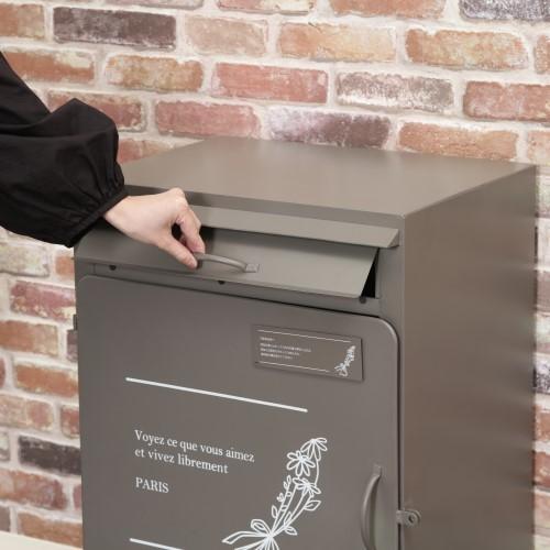 新作グッ不二貿易 宅配ボックス マーガレット グレー GY 70230 門扉