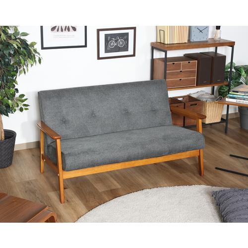 厚手ファブリックソファ ミート 3P グレー 不二貿易 厚手ファブリックソファ ミート 3P グレー 71736が