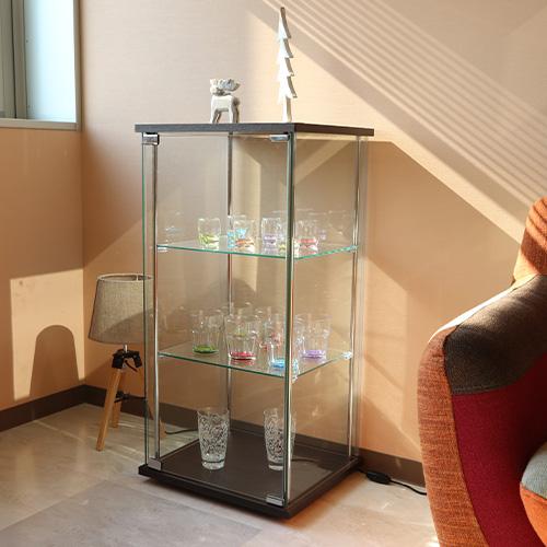 ★KKKK★　不二貿易　背面ミラー　コレクションケース　3段　ガラス製 楽天市場】ガラス コレクションケース 3段 背面ミラー 幅42.5cm