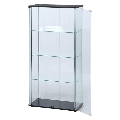 トモ　不二貿易　ガラスディスプレイケース　デトルフ 不二貿易 ガラスコレクションケース4段 ブラック 全面ガラス