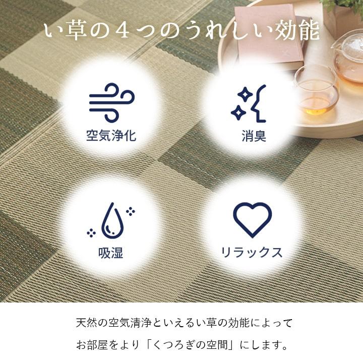 純国産 い草花ござカーペット 『ブロック』/ブラウン 江戸間8畳（約348×352cm） ブラウン/江戸間8畳（約348×352cm） 【感じる】