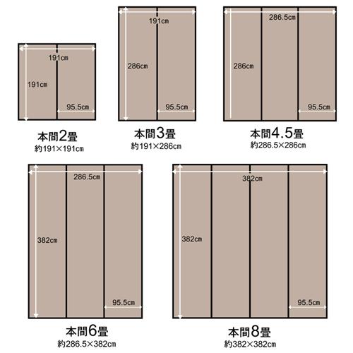 IKEHIKO ラグ 洗える PPカーペット ウィード 国産 市松 ござ/ブラック 江戸間6畳 ブラック/江戸間6畳｜dcmonline｜09