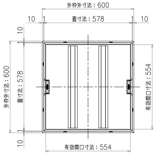 ダイケン　床下点検口　FSRM60　ヘアライン　600×600ｍｍ