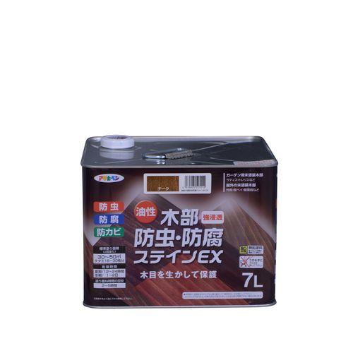 アサヒペン 油性木部防虫防腐ステインEX/チーク 7L チーク/7L の商品画像