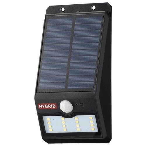 OHM LEDセンサーウォールライト ソーラーamp;乾電池 400lm ブラック LS-SHB140FN4-K