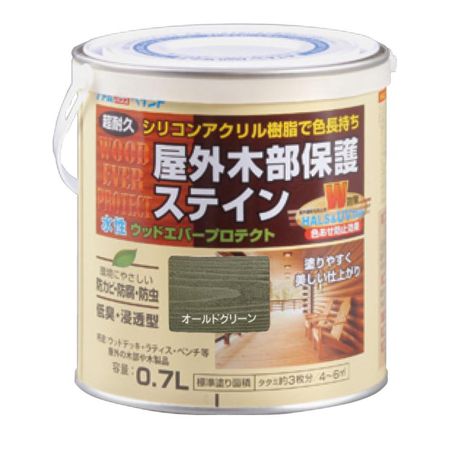 アトムハウスペイント 水性ウッドエバープロテクト 0 7l オールドグリーン 木部用ステイン 新作