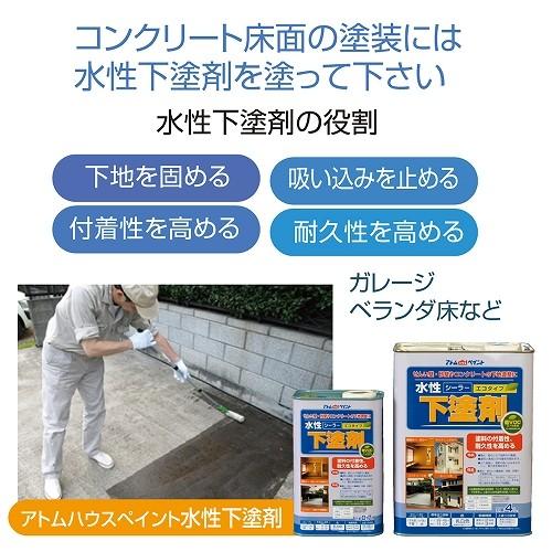 アトムハウスペイント　水性簡易防水塗料　ライトグレー　14L