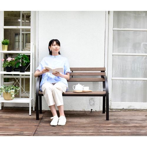 YAMAZEN ポリスチレンパークベンチ/PLC-D08(DBR) : DCM YAMAZEN ポリスチレンパークベンチ/PLC-D08(DBR) : DCM