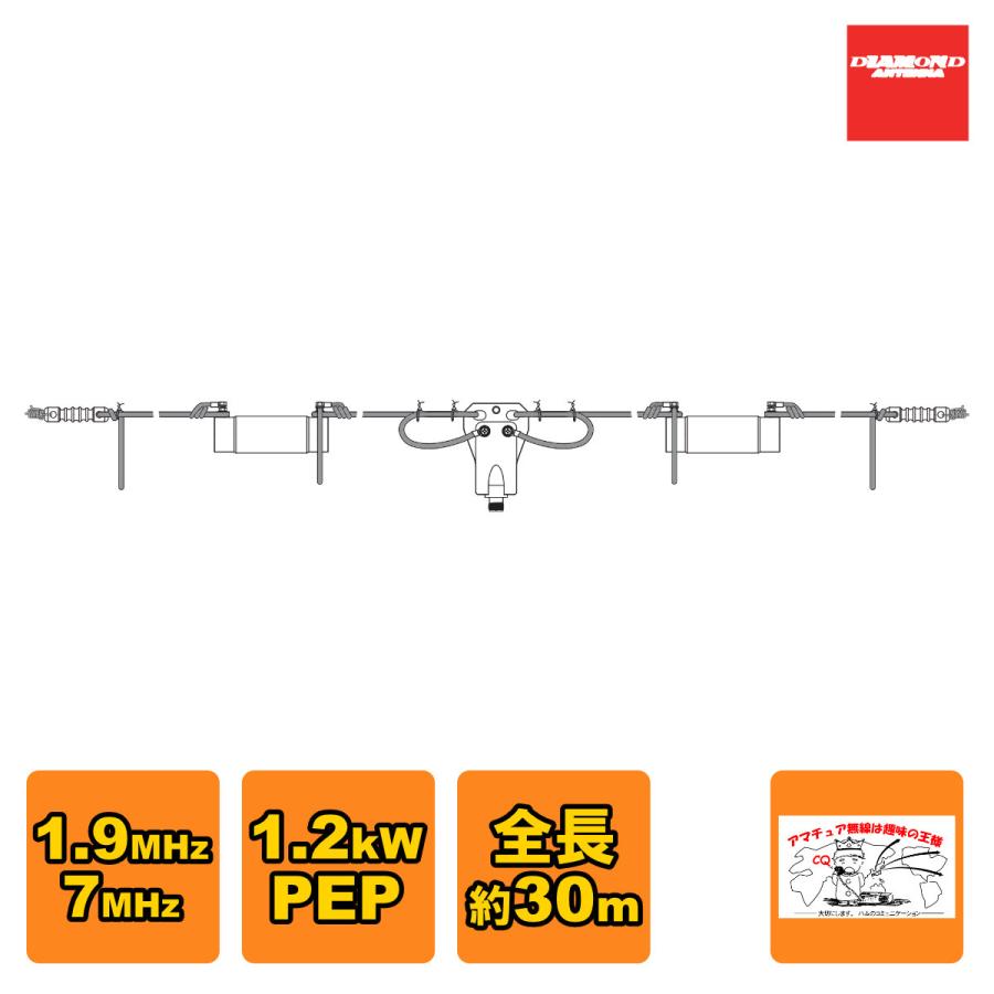 W719 ダイヤモンド HF帯 1.9/7MHz 2バンドダイポールアンテナ | 第一電波工業