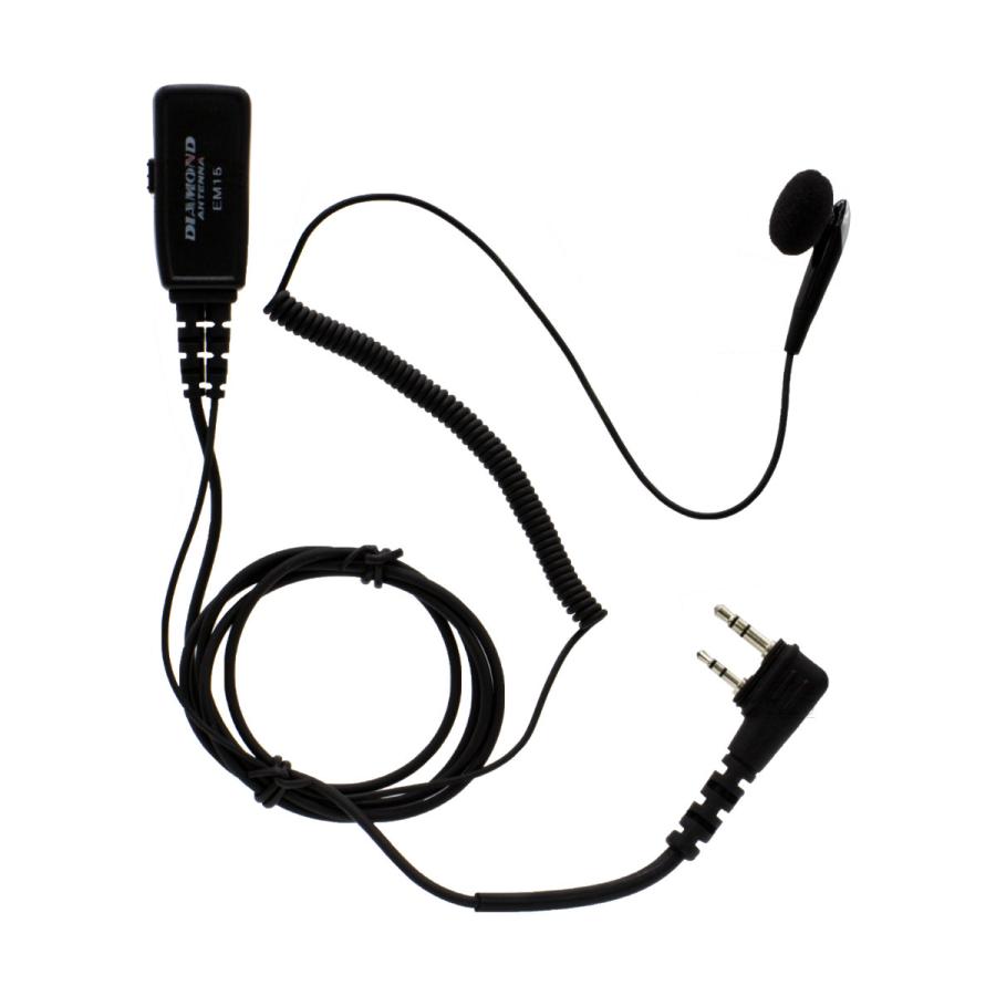 EM15LS ダイヤモンド ハンディ用イヤホンマイク (PTTロック機構付)L型2プラグスリムLSタイプ アイコム用 HM-166LS互換品 | 第一電波工業 | 01
