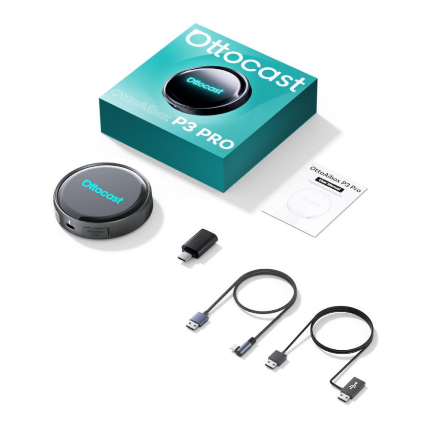 PCS61-TJ オットキャスト Ottocast OTTOAIBOX P3 Pro HDMI出力端子搭載 Android13.0 HDMI出力/8GB+128GB/GPS内蔵 CarPlay AI Box Android アダプター | ottocast | 07