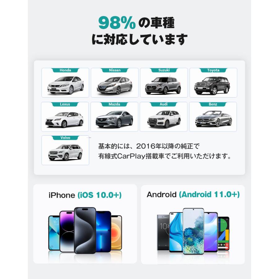 【公式】オットキャスト Play2Video Ultra CA515-T ワイヤレス CarPlay Android Auto YouTube Netflix 挿すだけ 車載 動画再生 技適 |  | 16