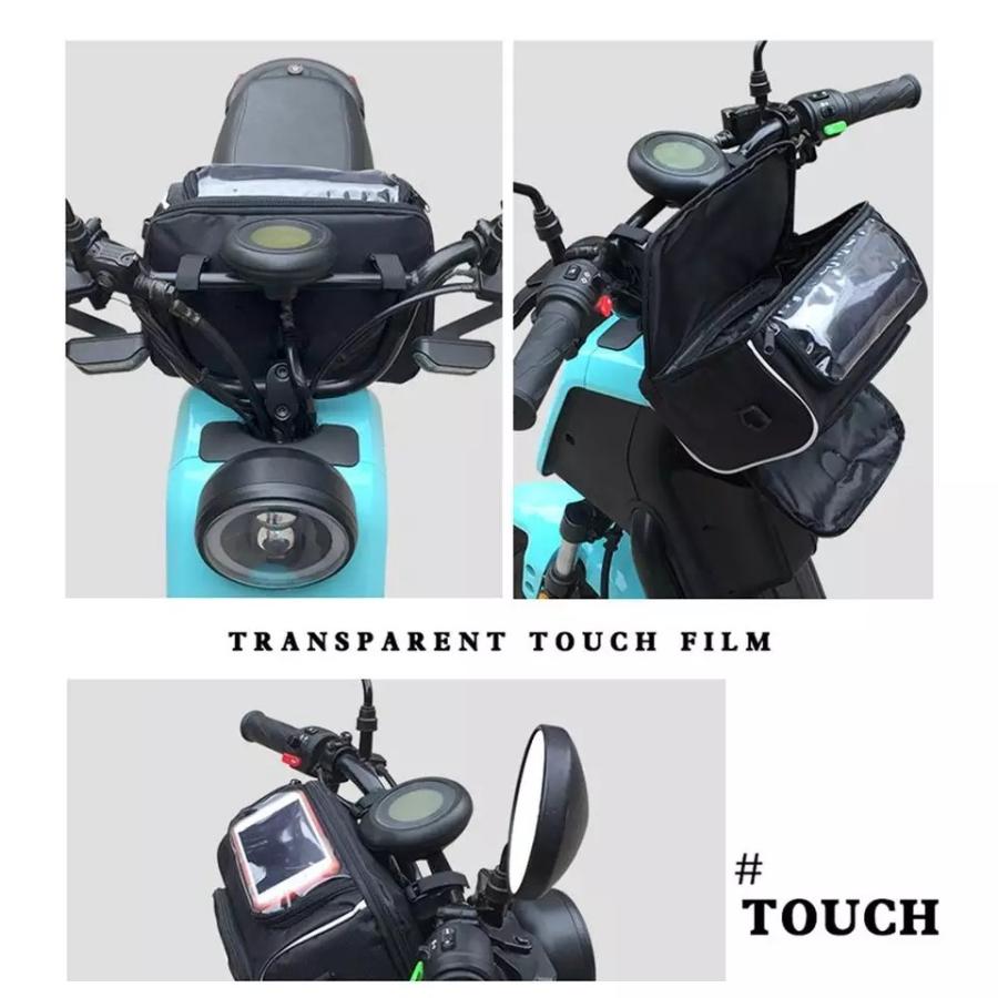 大きい！フロントストレージバッグ ハンドルフロントバッグ バイク原付スクーター用 取り付け簡単 透明ケース部分にスマホを入れたまま操作可能  :bikebag013:DC select - 通販 - Yahoo!ショッピング