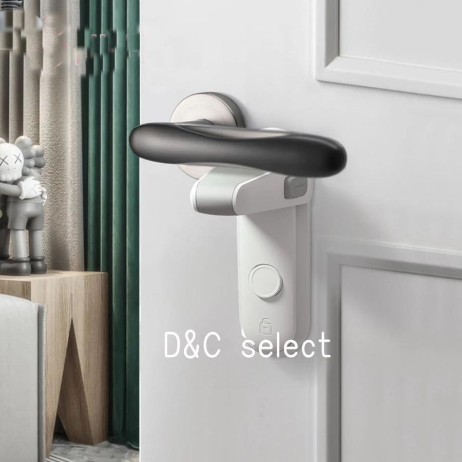 D＆Cドア窓用ハンドルロック アップダウンタイプ 工事不要 ハンドルバーロック2個セット 部屋 扉 鍵 施錠 貼り付け 猫 子供 事故防止