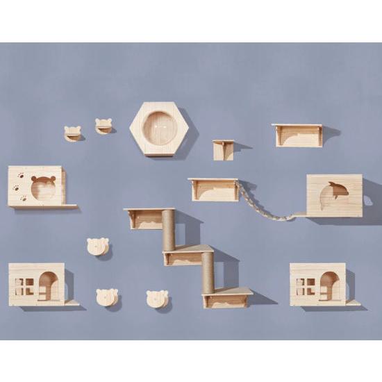 猫用 ウォールテーブルとウォールハウスボックスと猫の橋セット ST４ 猫の部屋を素敵にDIY 猫用家具 おもちゃ おすすめ
