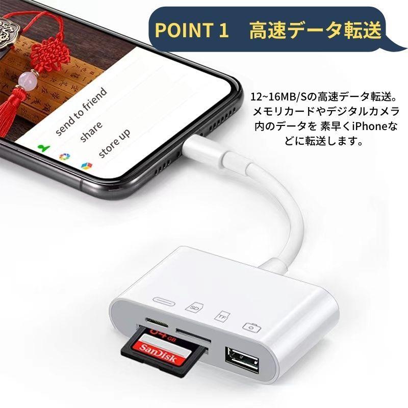 iPhone iPad SD カードリーダー アイフォン Lightning MicroSD tf カード 写真 ビデオ 転送 バックアップ  office 読み取り usb 4in1 アイフォン データ移動 :cr-002:DCT-SHOP - 通販 - Yahoo!ショッピング