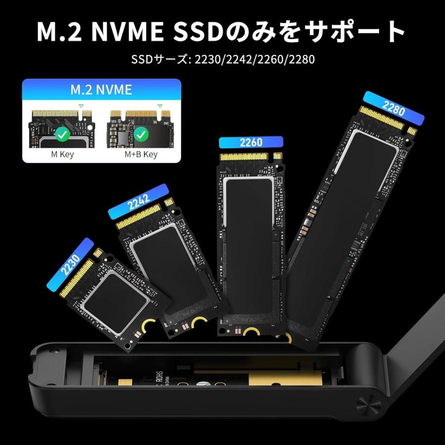 M.2 NVME SSDエンクロージャー FIDECO SSD 外付けケース USB 3.2 Gen